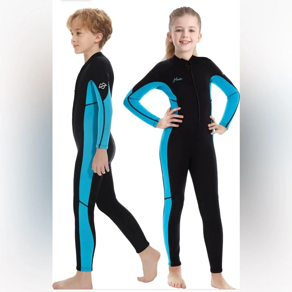 Hevto Wetsuit NWT Kids 10X Blue and‎ Black